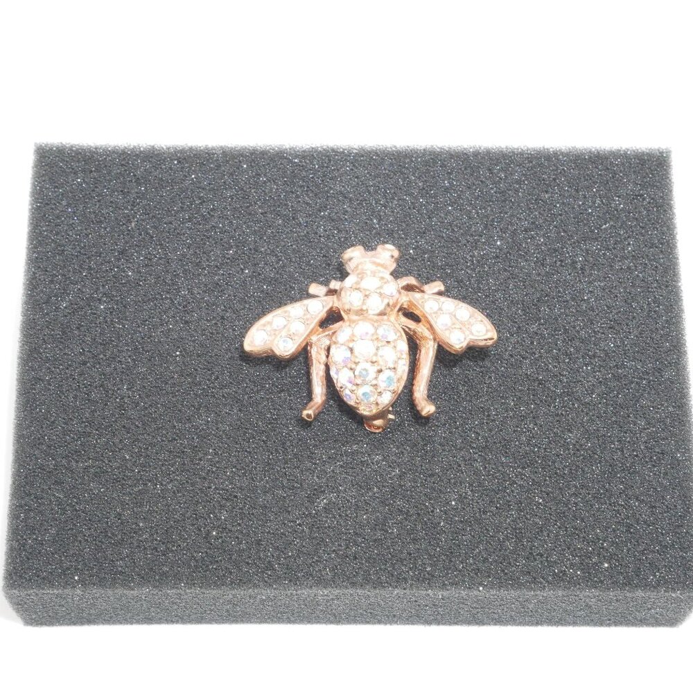 Joan Rivers Gold Tone Crystal Bee Brooch Pin With Rhinestones Jewelry #5